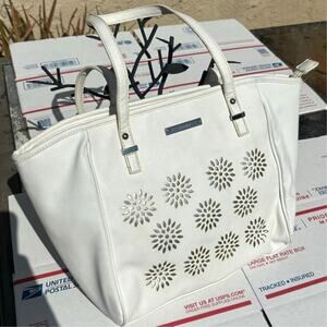 Silver & White Nine West Flower Bag